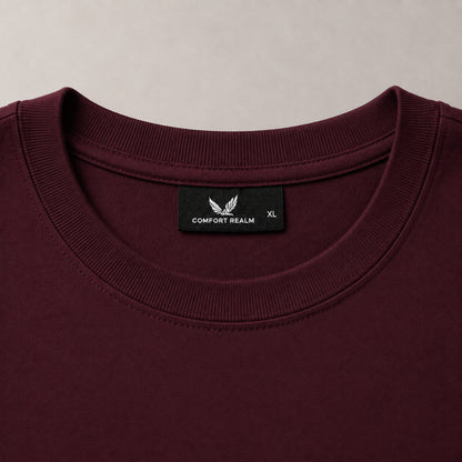 Crew Neck T-Shirt - Wine