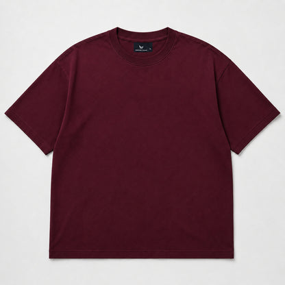 Drop Shoulder Oversized T-Shirt - Wine