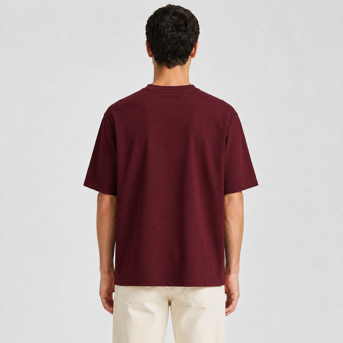 Drop Shoulder Oversized T-Shirt - Wine