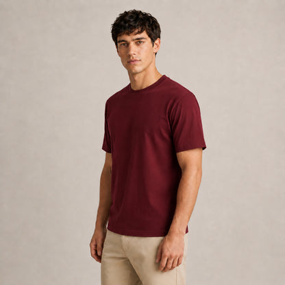 Crew Neck T-Shirt - Wine