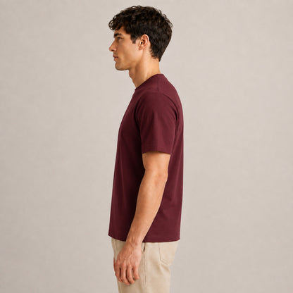 Crew Neck T-Shirt - Wine