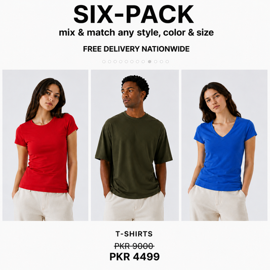 Pack of 6 T-Shirts.