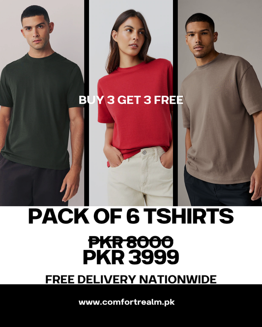 Pack of 6 T-Shirts.