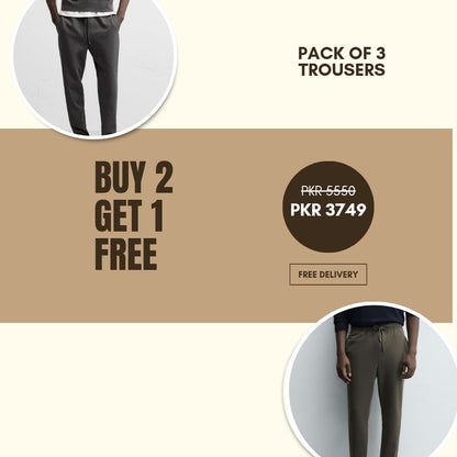 Pack of 3 - Basic Trousers